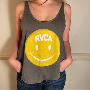 RVCA Smiley Face Gray Tank Top